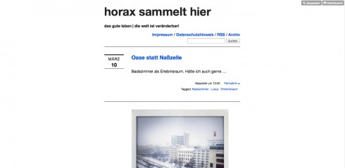 "horax sammelt hier" auf horax.cc